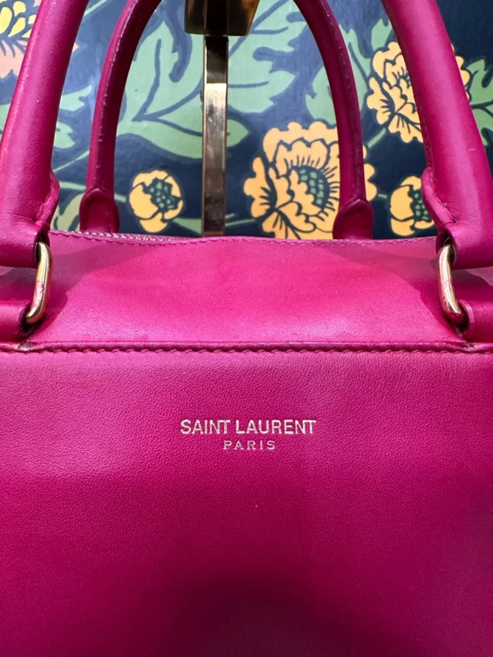 Saint Laurent Baby Duffle Pink Leather Crossbody Bag YSL Mini Boston - Picture 7 of 16